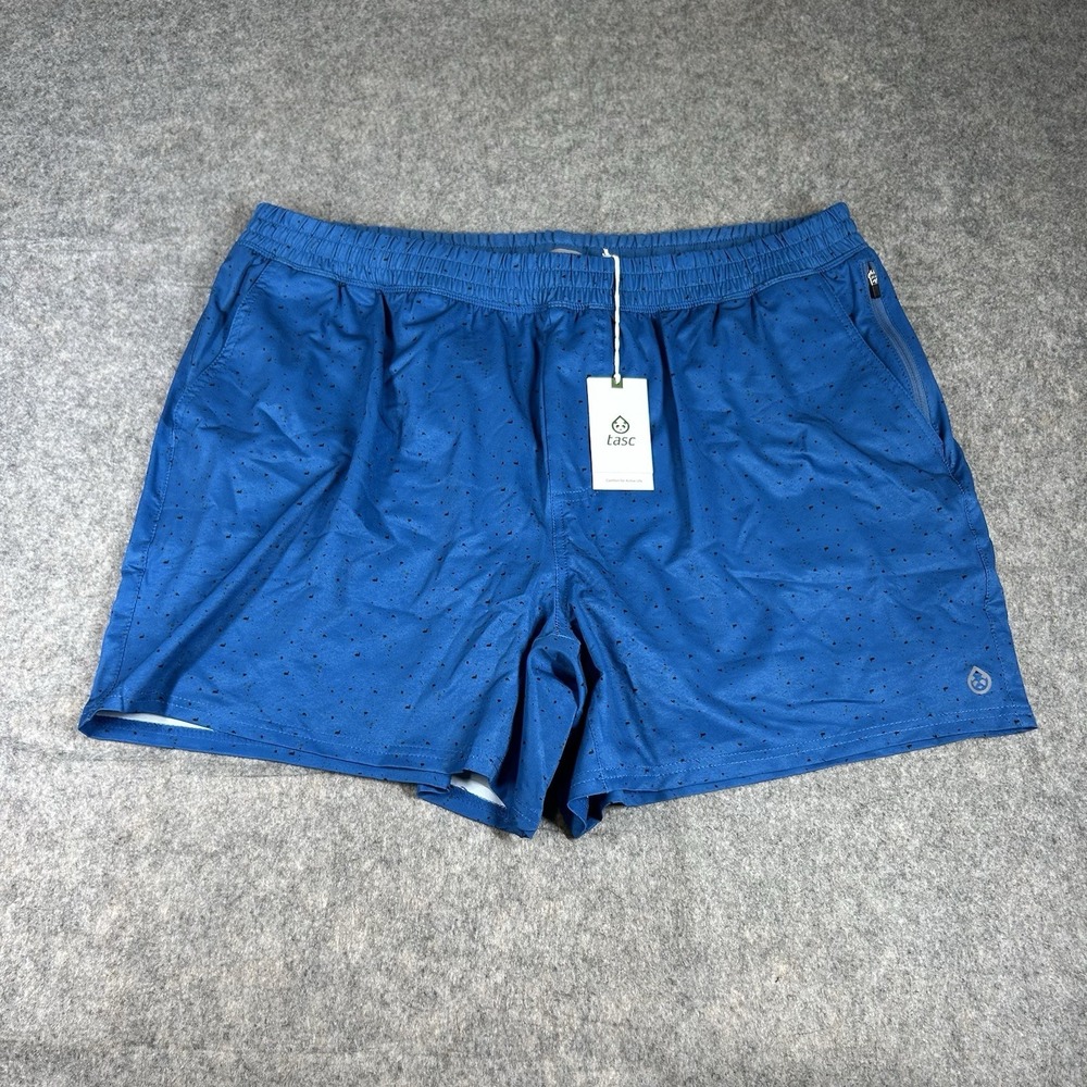 Tasc Performance Shorts Mens 2XL Recess Harbor Blue Black Speck Athletic